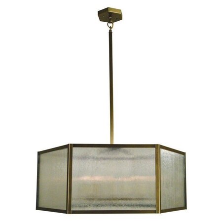 Arroyo Craftsman 26" Lyon Chandelier, Mission Brown, Flemish Glass LYCH-26FL-MB